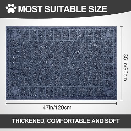 Cat Litter Box Mat, 47" x 35" Large Waterproof Litter Trapping Mat