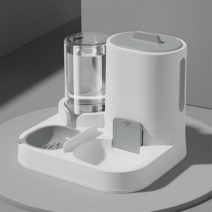 Automatic Cat Feeder and Water Dispenser 2-in-1 Food Bowl Station | Gravity Station for Small Cats Dogs Kitten Puppy, Auto Feeding Supplies, Automatic Cat Food and Water Dispenser