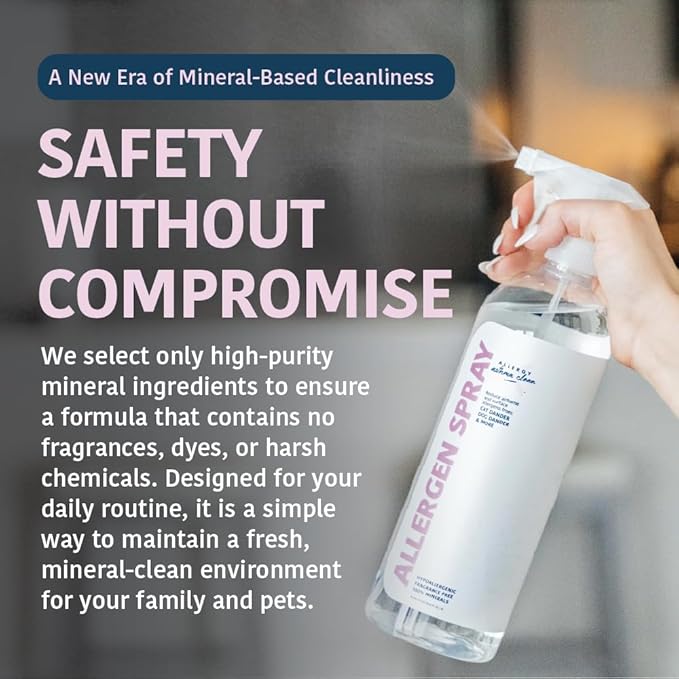 Allergy Asthma Clean Allergen Spray, Pets, Dust Allergies & More, Air & Surface Control, Just Add Water, Bottle Plus Two Refills, Over 100oz Total