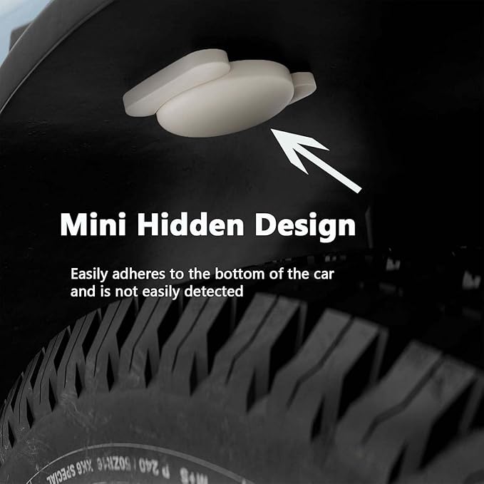 Car GPS Tracking Device for Vehicles, 2PCS Real Time GPS Tracker for Car Work with Find My (iOS Only),Hidden Mini GPS Tracker,No Monthly Fee (White Tracker, White Magnetic Case)