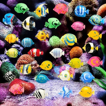 Weewooday 80 Pcs Artificial Moving Fishes Plastic, Random Fish