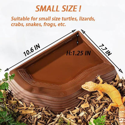 3PCS Tortoise Water Bowls with Ramp Leaf Tortoise Food Dish Reptile Food Water Bowls Reptile Bathing Pool Aquarium Ornament for Gecko, Snake, Turtle, Bearded Dragon, Lizard Small