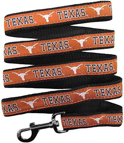 NCAA PET Leash, Medium, Texas Longhorns, Shiny & Colorful Leash for Dogs & Cats Licensed by The NCAA