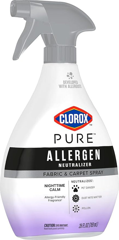 Clorox PURE Allergen Neutralizer Fabric and Carpet Spray, Nighttime Calm, 26 Fluid Ounces