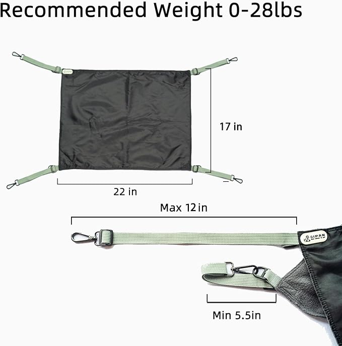 2-Piece Reversible Cat Hammock, Hanging, Washable, Waterproof, Cooling Pad for Cats (Large, BlackRed)