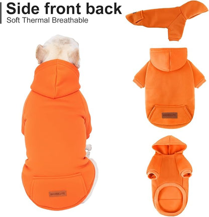 1 Pack Dog Hoodie Warm Hood Dog Sweater Cold Weather Small Dogs Sweatshirt Comfort Pet Clothes for Small Medium Dogs with Pockets Cats Chihuahua Clothes for Male Female Girl Boy Sporty Daily Wear