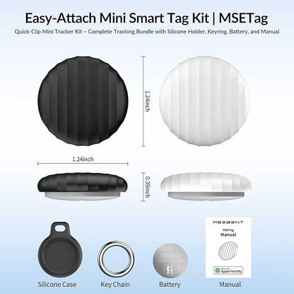 Tracker Tag (4 Pack) - Apple MFi Certified & IP67 Waterproof | Works with Apple Find My Network (iOS) to Track Keys, Wallet, Luggage & More