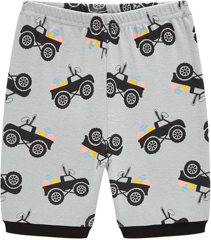 Popshion Boys Pajamas 100% Cotton Toddler Clothes Summer Pjs for Boy Planet Dinosaur Sleepwear Kids Short Sets 2-10 Years