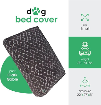 Molly Mutt Small Dog Bed Cover - Clark Gable Print - Measures 22”X27”X5’’ - 100% Cotton - Durable - Breathable - Sustainable - Machine Washable Dog Bed Cover (Dd70a)