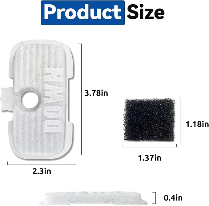 24 Packs for Petlibro Cat Water Fountain Filters Replacement Dockstream | Compatible with PETLIBRO® PLWF106 PLWF116 PLWF005 PLWF115 PLWF105 PLWF305 (12 Replacement Filters + 12 Pre-Filter Sponges)