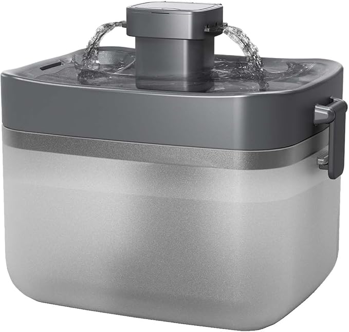 Cat Water Fountain, Automatic USB Powered Pet Fountain 50.7oz, 20dB Ultra-Quiet & Translucent Mini Water Tank, BPA-Free for Small to Medium Cats/Dogs, Black