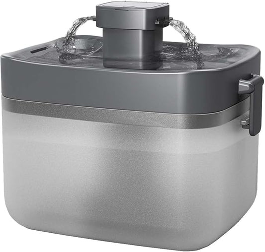 Cat Water Fountain, Automatic USB Powered Pet Fountain 50.7oz, 20dB Ultra-Quiet & Translucent Mini Water Tank, BPA-Free for Small to Medium Cats/Dogs, Black