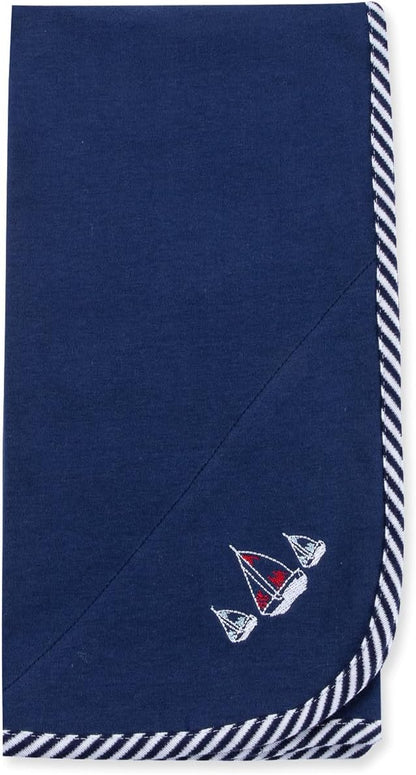 Little Me Blankets for Baby Boys' Sailboats Swaddling Receiving Blanket