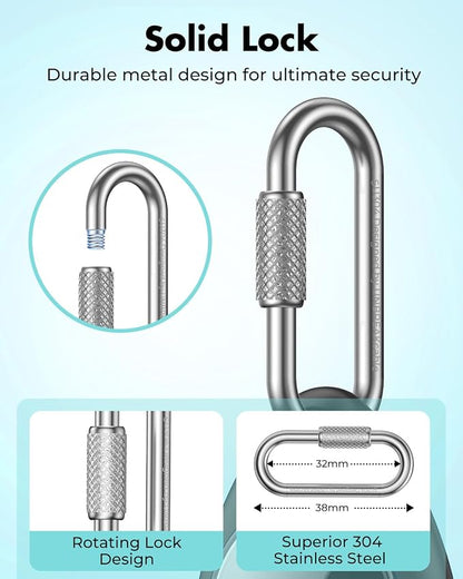 UNBREAKcable for AirTag Holder Case with Professional Carabiner, 4 Pack | Waterproof, Shockproof, Hold Securely, Easy to Install, Protective AirTag Keychain for Keys, Pets, Luggage-Trans Black