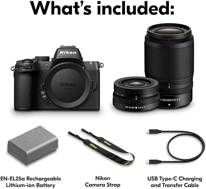 Nikon Z50 II with Two Lenses | Compact mirrorless Stills/Video Camera with Easy Color presets and Wireless Photo Sharing | USA Model