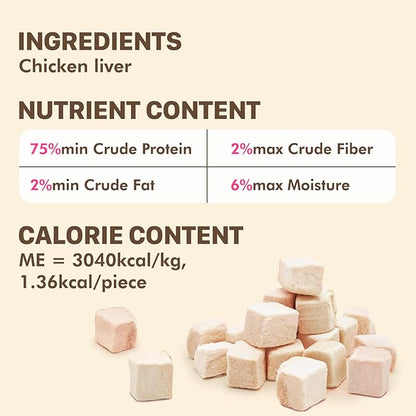 Freeze Dried Dog & Cat Treats – Single Ingredient Chicken Breast, High Protein Training Treats & Food Topper, 3.5 oz