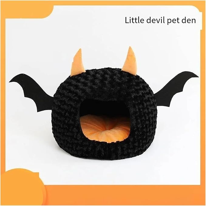 cat Bed, Pet House Halloween Imp Cat Litter Big Space Fall and Winter Warmth Puppy Kennel,Parts