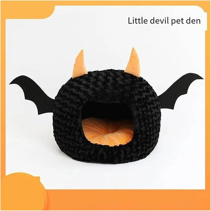 cat Bed, Pet House Halloween Imp Cat Litter Big Space Fall and Winter Warmth Puppy Kennel,Parts