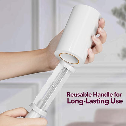 Lint Rollers for Pet Hair Extra Sticky, 880 Sheets Mega Value Set Lint Roller with 4 Upgraded Handles, 8 Rollers Portable Pet Lint Remover for Clothes, Furniture, Carpet, Dog & Cat Hair Removal