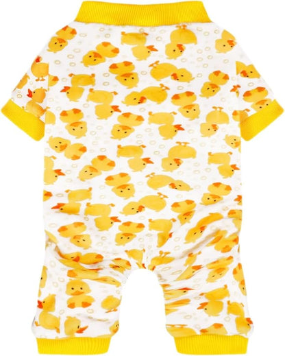 Paiaite Dog Pajamas Onesie: Comfortable Four-Legged Apparel for Small, Medium, & Large Dogs, Polyester Material for Comfort, Wrinkle Resistance, Moisture Wicking, Stretchiness Cartoon Duck XL