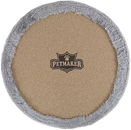 20.5-Inch Cat Condo - 2 Story Cat House with Sisal Scratch Pad, Barrel Shaped Pet House Covered in Soft Fabric by PETMAKER (Gray)