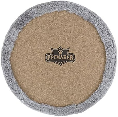 20.5-Inch Cat Condo - 2 Story Cat House with Sisal Scratch Pad, Barrel Shaped Pet House Covered in Soft Fabric by PETMAKER (Gray)