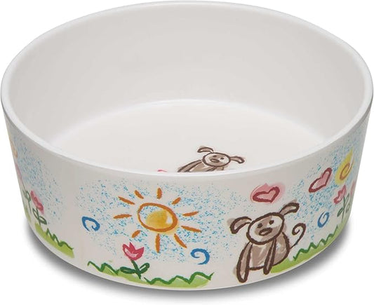 Loving Pets Dolce Moderno Dog Bowl – Modern Melamine Dog Food Bowl & Dog Water Bowl – Durable, Non-Slip Pet Dish for Small & Medium Dogs – Dishwasher Safe Dog Bowl (Small, 16 oz)