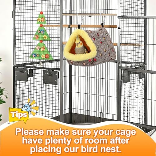MEWTOGO Medium Winter Warm Bird Nest House with Support Board for Cage