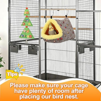 MEWTOGO Medium Winter Warm Bird Nest House with Support Board for Cage