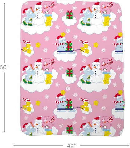 Care Bears Nostalgic Holiday Christmas Super Soft Cozy Plush Throw, 40 in x 50 in, (Officially Licensed Product) by Franco Collectibles