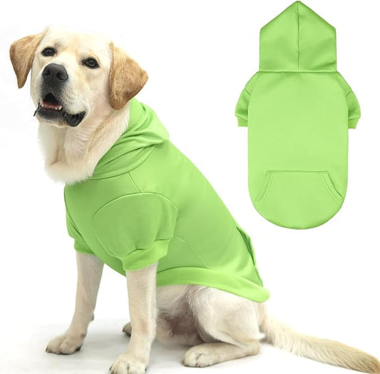 KOOLTAIL Dog Hoodie for Large Medium Small Dogs, Soft and Warm Pet Sweater with Leash Hole and Pocket Boy Girl, Puppy Fall Winter Jacket Clothes, French Pitbull Cold Weather Coat Sweatshirt,Green XL