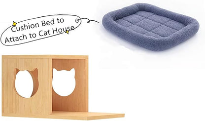 SHENGOCASE 4-Pack 10.6" L x 17" W Rectangular Teddy Fleece Cat Bed Cushion with Bolster for Cat and Small Dog, Anti-Skip Bottom, Machine Washable
