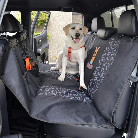 BDK Scooby Doo Waterproof Dog Car Seat Cover for Back Seat, Full Hammock Style – Heavy Duty Black Oxford Automotive Rear Bench Seat Cover for Dogs, Interior Covers for Auto Truck Van SUV