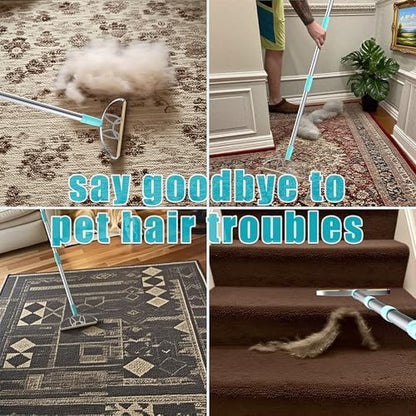 ULTRA+MAX+Pro LINTPLUS Pet Hair Remover Kit - 3-Size Carpet Rakes (S/M/L) w/Stainless Steel Handles - For Rugs, Carpets, Floors & Furniture - Stand-Up Design