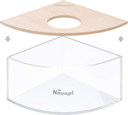 Niteangel Animal Sand-Bath Box: - Acrylic Critter's Sand Bath Shower Room & Digging Sand Container for Hamsters Mice Lemming Gerbils or Other Small Pets (Triangle, Burlywood)