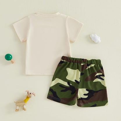 Toddler Baby Boy Clothes 6 12 18 24 Months Summer Outfit Short Sleeve T-Shirt Tops Camo Shorts Set 2T 3T 4T
