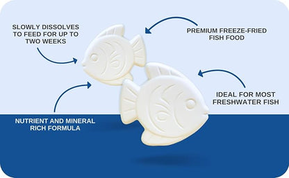Vacation Feeder for Aquarium - 14 Day Feeder Block - Slow Release Fish Food for Betta, Goldfish & Tropical Fish - Aquatic Pet Tank Food (2 Packs of 2 Blocks)