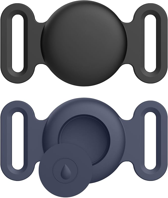 Vancle at Case for Dog Collar, Waterproof Apple Air Tag Protective Holder GPS Tracking Finder for Pet, Silicone Case for Dog Collar Cat Loop Holder Pet Accessories