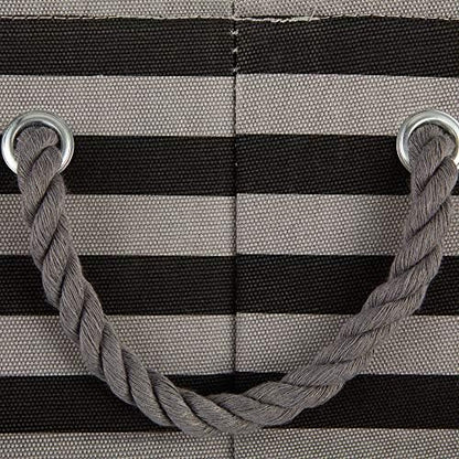 Bone Dry Pet Storage Collection Striped Paw Patch Bin, Black, Small Rectangle (Pack of 12)