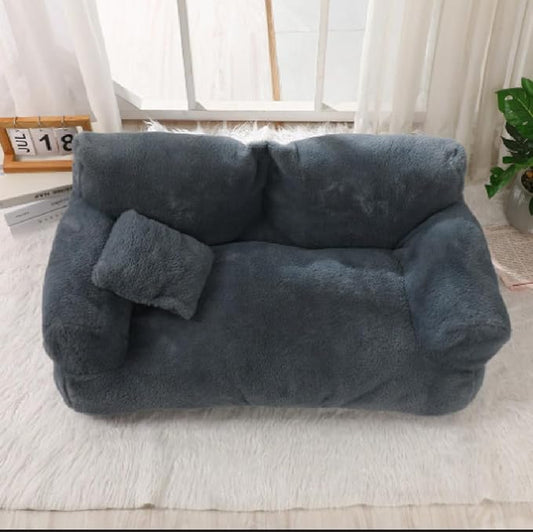 Cozy, Plush, Cotton, cat and Dog Sofa, Warm Cuddly (Dark Gray, Small)