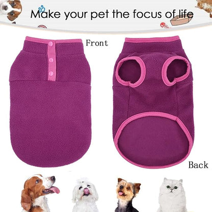 2 Pack Dog Sweater, Warm Puppy Pullover, Autumn Winter Coat, Stretch Fleece Apparel with Buttons for Small Medium Dogs Cats (X-Large)