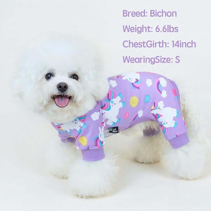 XPUDAC 4 Pack Dog Pajamas, Soft Cute Puppy Clothes, Comfy Dog Pjs Onesie Lightweight Pet Outfit for Small Medium Dogs Girl Boy, L