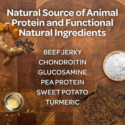 Wholesome Pride Functional Dog Hip & Joint Support Beef Jerky Bites, USA Made Mobility Dog Treats - 8 oz