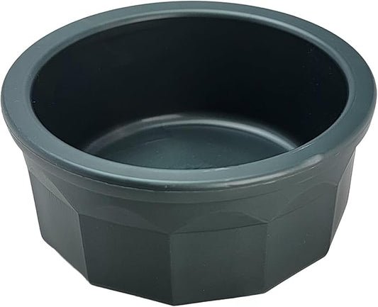 Pet Crock Bowl – Thick Durable Plastic Non-Tip Food & Water Dish for Dogs, Cats & Small Animals – 4.5 Inches Diameter - Indoor/Outdoor – Chew Resistant, Easy Clean (Green, Small 8oz)