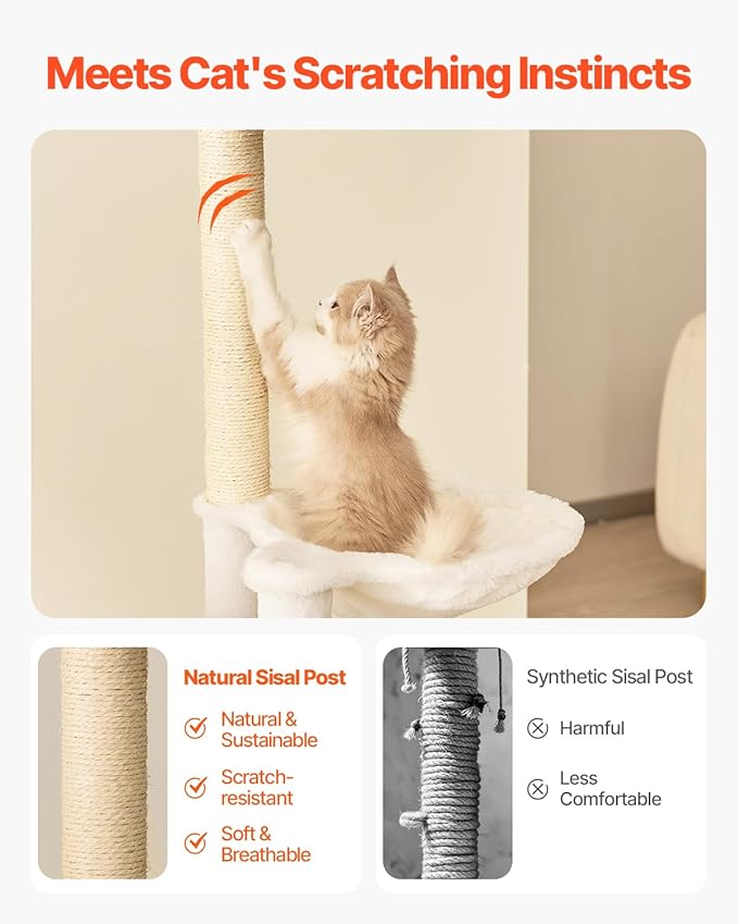 VEVOR Large Cat Tree, 68.9 inches Tall, Cat Tower, Multi-Level Cat Condo Furniture Activity Center with Cozy Perches, Sisal Scratching Posts, Hammock, Big Kittens House for Indoor Cats Play & Rest