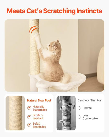 VEVOR Large Cat Tree, 68.9 inches Tall, Cat Tower, Multi-Level Cat Condo Furniture Activity Center with Cozy Perches, Sisal Scratching Posts, Hammock, Big Kittens House for Indoor Cats Play & Rest