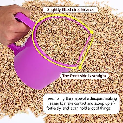 Feed Scoop - Grain Scoop for Horse,Heavy Duty Plastic Large Food Scoop for Large Dogs Livestock 1.8 Quart/7.2Cups (Blue)