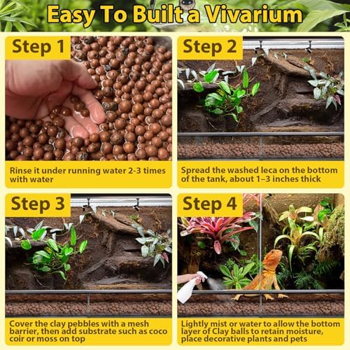 Legigo 10 LB Organic Expanded Clay Balls Terrarium Substrate for Reptiles