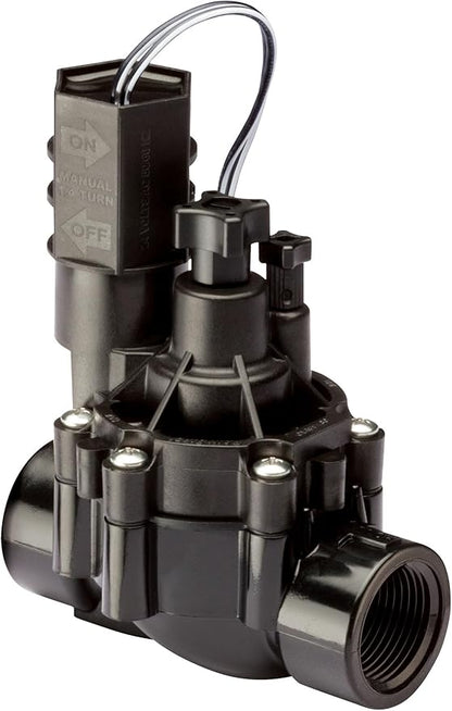 Rain Bird CPF100 In-Line Automatic Sprinkler Valve with Flow Control, 1" Threaded x Female, Black