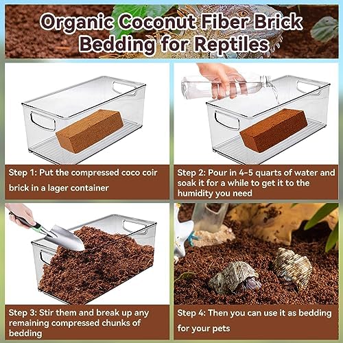 Legigo 8 Pack Coconut Fiber Substrate, Natural Coco Coir Reptile Bedding